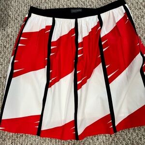 Red and White Women's Skirt